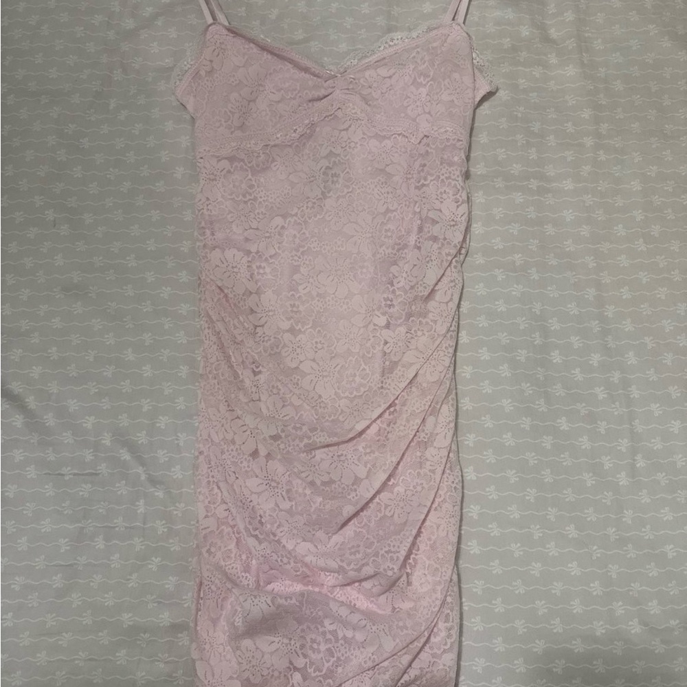Pink Lace Slip Dress - Picture 1 of 2